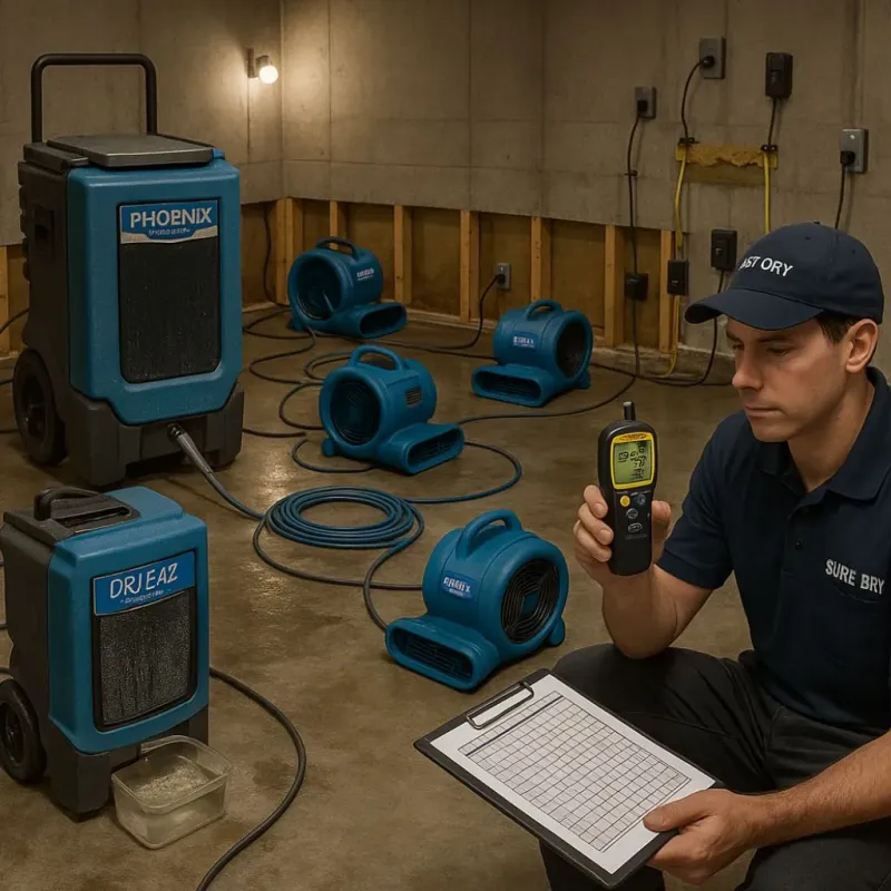 Structural Drying and Dehumidification process in Cohasset, MN